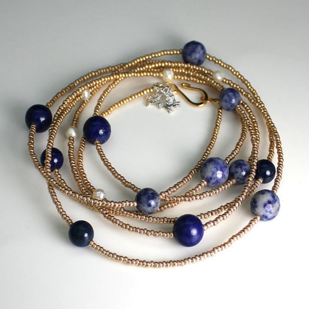 Ali & Bird Lapis Necklace/Wrap Bracelet, Ultramarine Blue